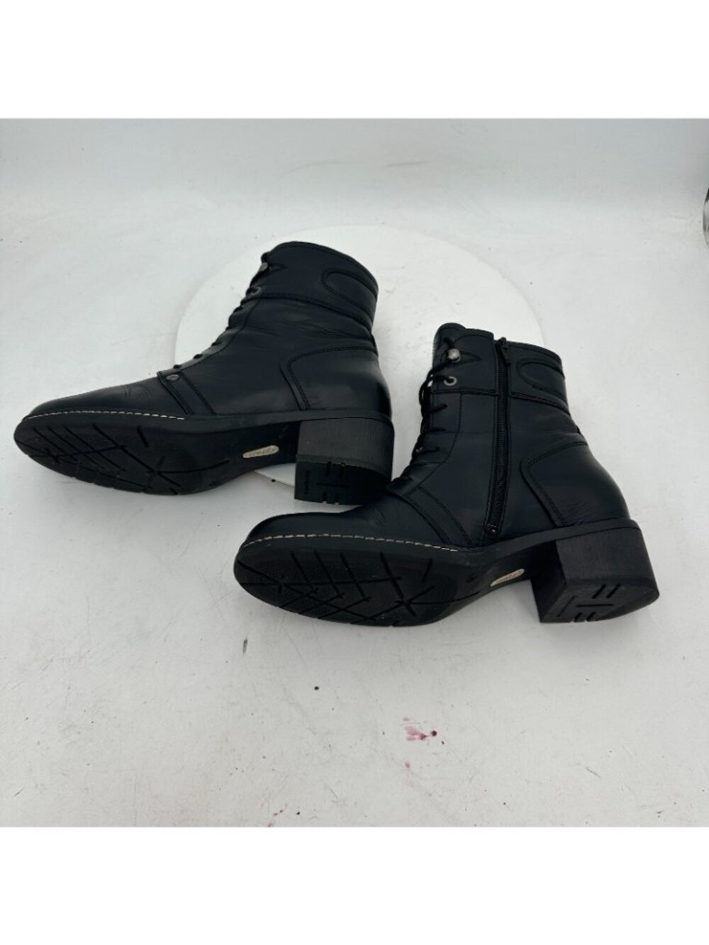 Wolky Women Size EU 41 US 9.5 Black Leather Lace Up Side Zip Ankle Boot - Picture 7 of 12
